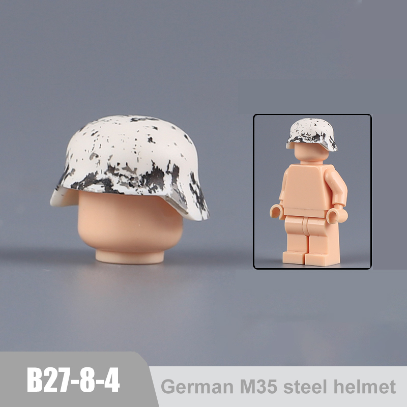 Military WWII MOC Hat Helmet Building Block German M35 steel helmet Soldier Figure Camouflage Accessories Brick Toy Gift WW2