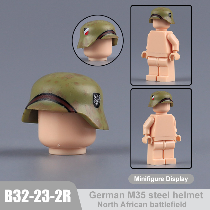 N9001 MOC Medieval Military Weapons North African Helmet Soliders SS Building Blocks M35 Accessories Bricks Toys Children Gift