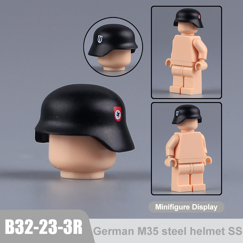 N9001 MOC Medieval Military Weapons North African Helmet Soliders SS Building Blocks M35 Accessories Bricks Toys Children Gift