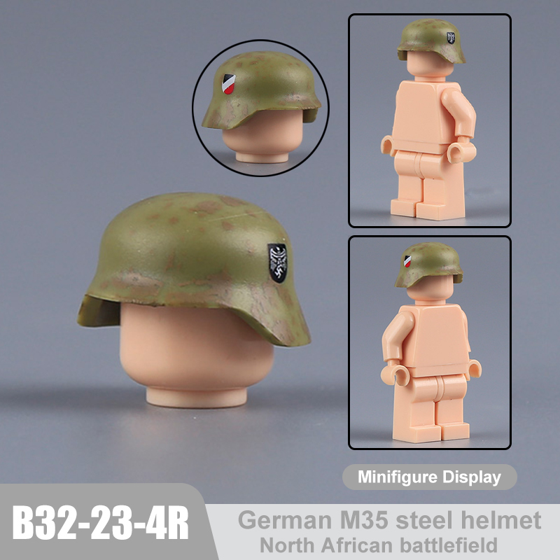 N9001 MOC Medieval Military Weapons North African Helmet Soliders SS Building Blocks M35 Accessories Bricks Toys Children Gift