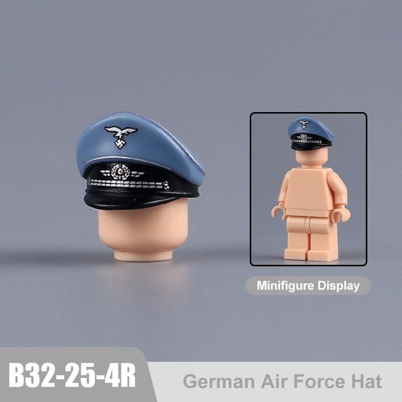WW2 Military German Helmet Building Blocks Army Officer Soldier Figures Hat Head Coat War Accessories Weapon Gun Bricks Gift Boy
