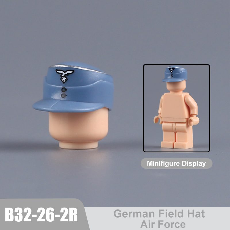 WW2 Military German Helmet Building Blocks Army Officer Soldier Figures Hat Head Coat War Accessories Weapon Gun Bricks Gift Boy