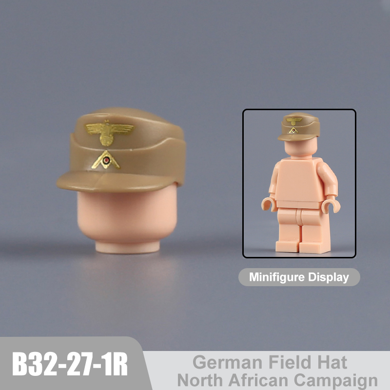WW2 Military German Helmet Building Blocks Army Officer Soldier Figures Hat Head Coat War Accessories Weapon Gun Bricks Gift Boy