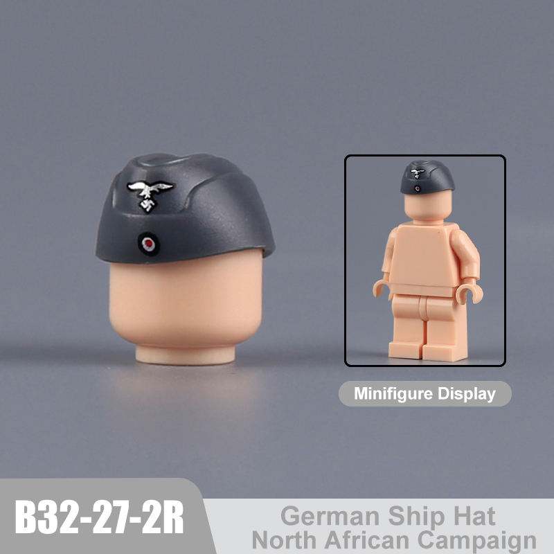 WW2 Military German Helmet Building Blocks Army Officer Soldier Figures Hat Head Coat War Accessories Weapon Gun Bricks Gift Boy