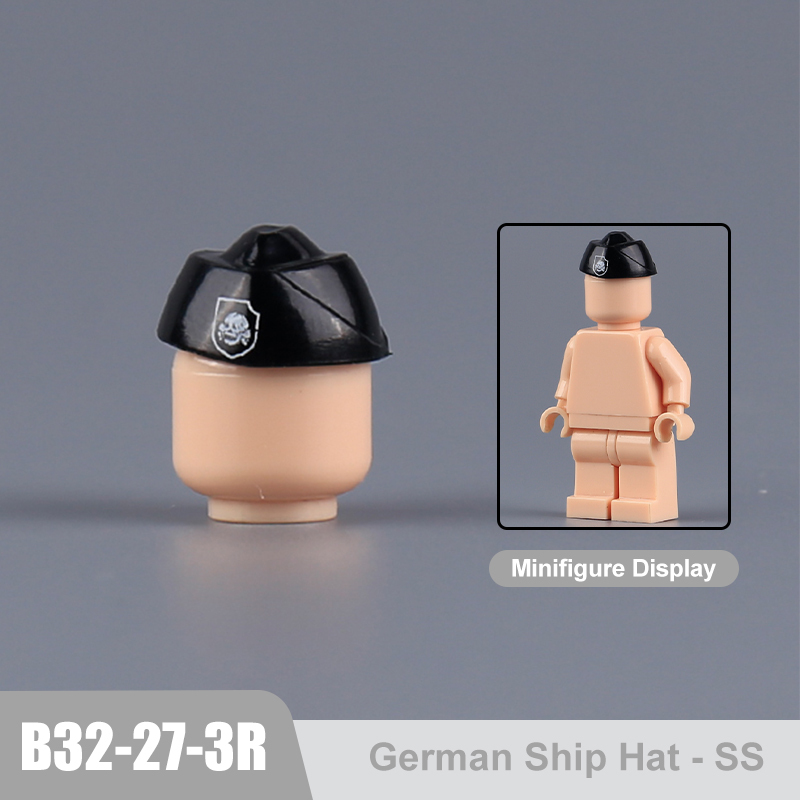 WW2 Military German Helmet Building Blocks Army Officer Soldier Figures Hat Head Coat War Accessories Weapon Gun Bricks Gift Boy