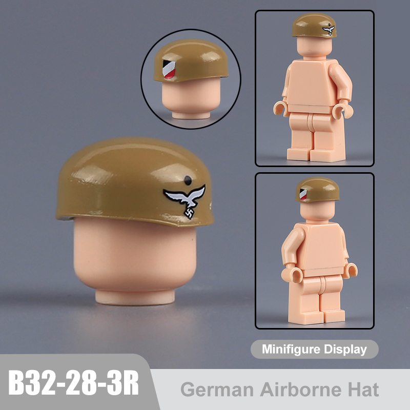 Military WWII MOC Hat Helmet Building Block German M35 steel helmet Soldier Figure Camouflage Accessories Brick Toy Gift WW2