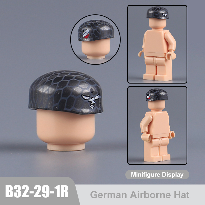Military WWII MOC Hat Helmet Building Block German M35 steel helmet Soldier Figure Camouflage Accessories Brick Toy Gift WW2