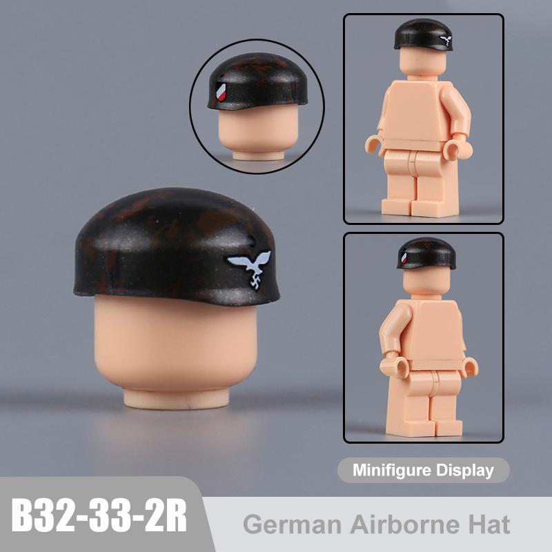 Military WWII MOC Hat Helmet Building Block German M35 steel helmet Soldier Figure Camouflage Accessories Brick Toy Gift WW2