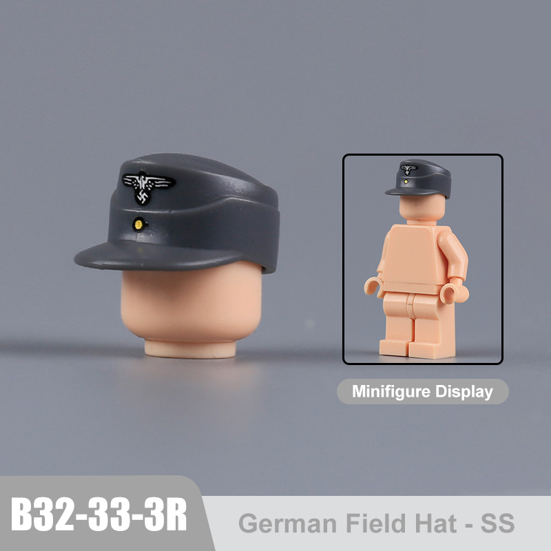 WW2 Military German Helmet Building Blocks Army Officer Soldier Figures Hat Head Coat War Accessories Weapon Gun Bricks Gift Boy