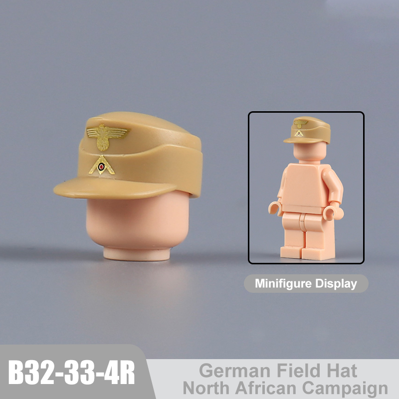 WW2 Military German Helmet Building Blocks Army Officer Soldier Figures Hat Head Coat War Accessories Weapon Gun Bricks Gift Boy