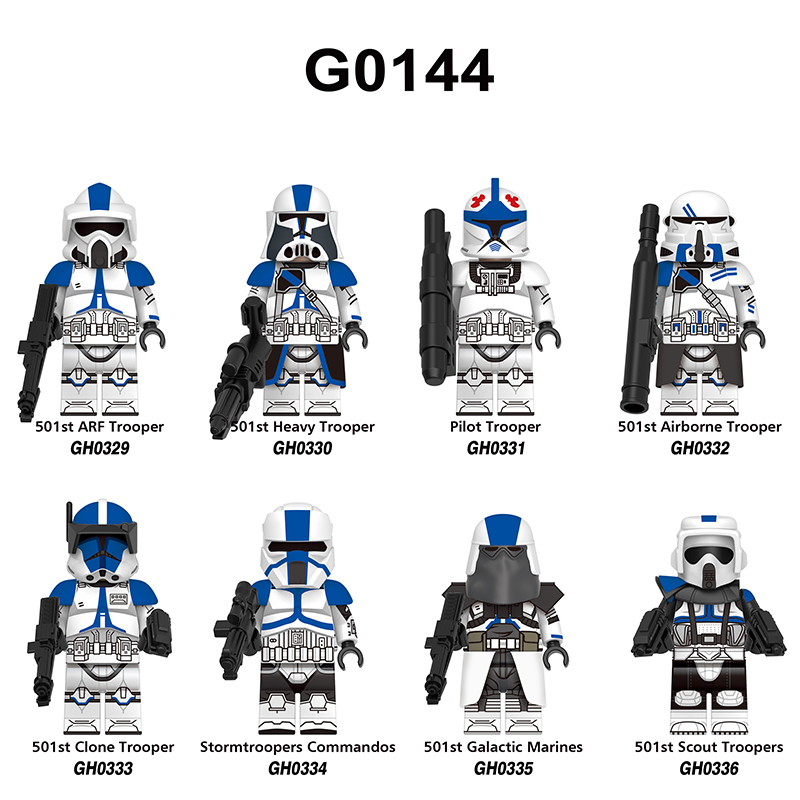 WM6126 Star Wars Minifigs Building Blocks Clone Trooper Commando Rex Dogma Fives Action Figures Toys Gifts For Children