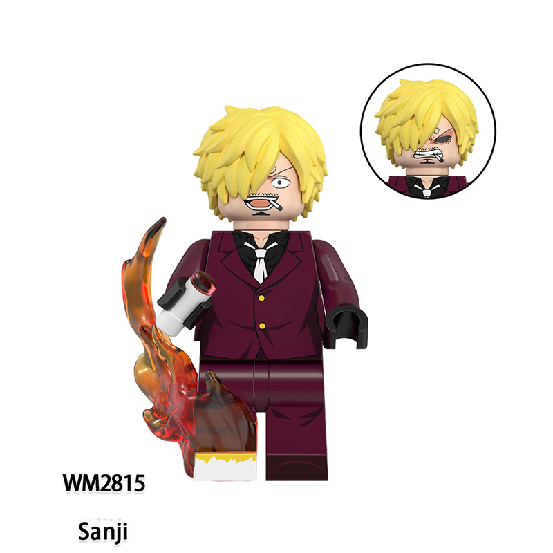 WM6193 One Piece Japanese Anime Roronoa Zoro Action Figures Monkey D.Luffy Building Blocks Nami Minifigs Cartoon Children Gift