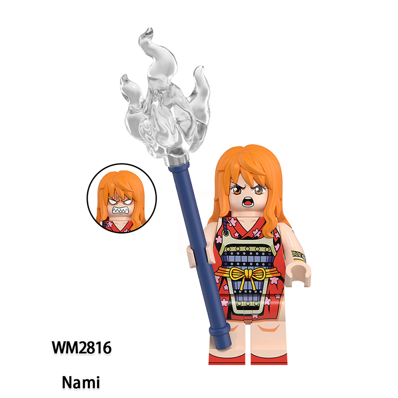 WM6193 One Piece Japanese Anime Roronoa Zoro Action Figures Monkey D.Luffy Building Blocks Nami Minifigs Cartoon Children Gift
