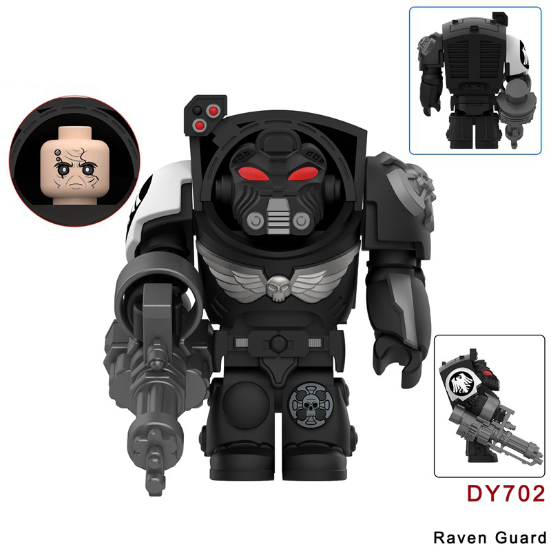 MY601-605 British Game Warhammer Blood Angels Minifigs Building Blocks Warrior Ultramarines Imperial Armour Helmet Toys Gift Boy