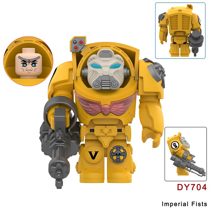 MY601-605 British Game Warhammer Blood Angels Minifigs Building Blocks Warrior Ultramarines Imperial Armour Helmet Toys Gift Boy