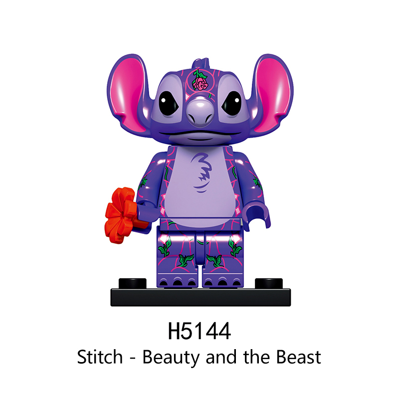 H5142-5155 Blue Stitch Pink Angie Cartoon Movie Series Anime Action Figure Building Blocks Toys Model Children Birthday Gifts TP165 TP166