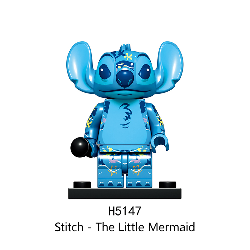 H5142-5155 Blue Stitch Pink Angie Cartoon Movie Series Anime Action Figure Building Blocks Toys Model Children Birthday Gifts TP165 TP166
