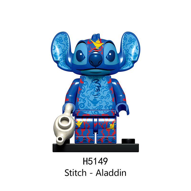 H5142-5155 Blue Stitch Pink Angie Cartoon Movie Series Anime Action Figure Building Blocks Toys Model Children Birthday Gifts TP165 TP166