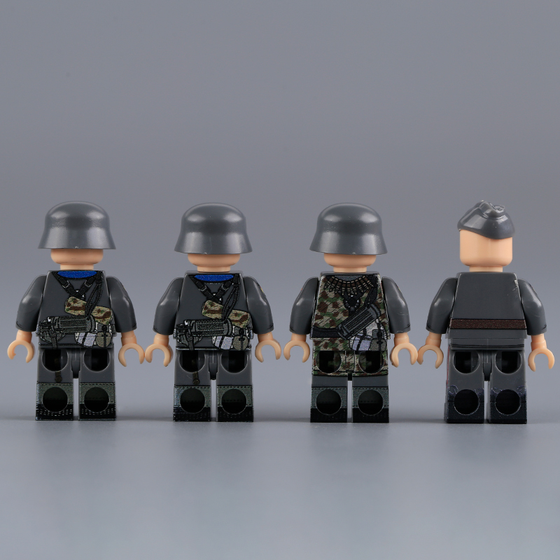 WW2 German Office Minifigs Building Blocks UV Printing SS-Obersturmbannführer Army Weapon Soldier Figures Parts Bricks Toys