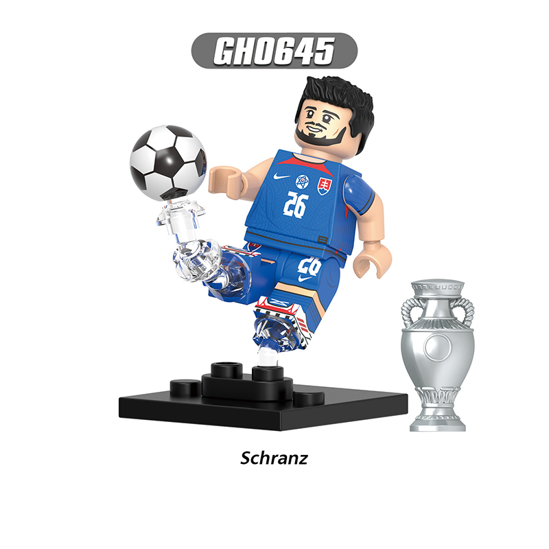 G0182 Football Star Virgil Mbappe Rodrigo Anime Minifigs Building Blocks Lewandowski Kane Kroos Modric Boys Toys Gifts Children