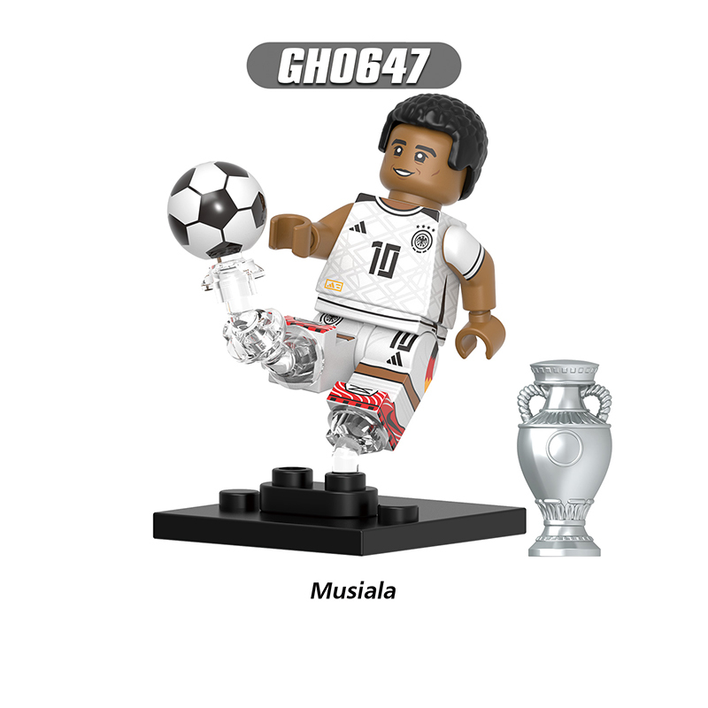 G0182 Football Star Virgil Mbappe Rodrigo Anime Minifigs Building Blocks Lewandowski Kane Kroos Modric Boys Toys Gifts Children