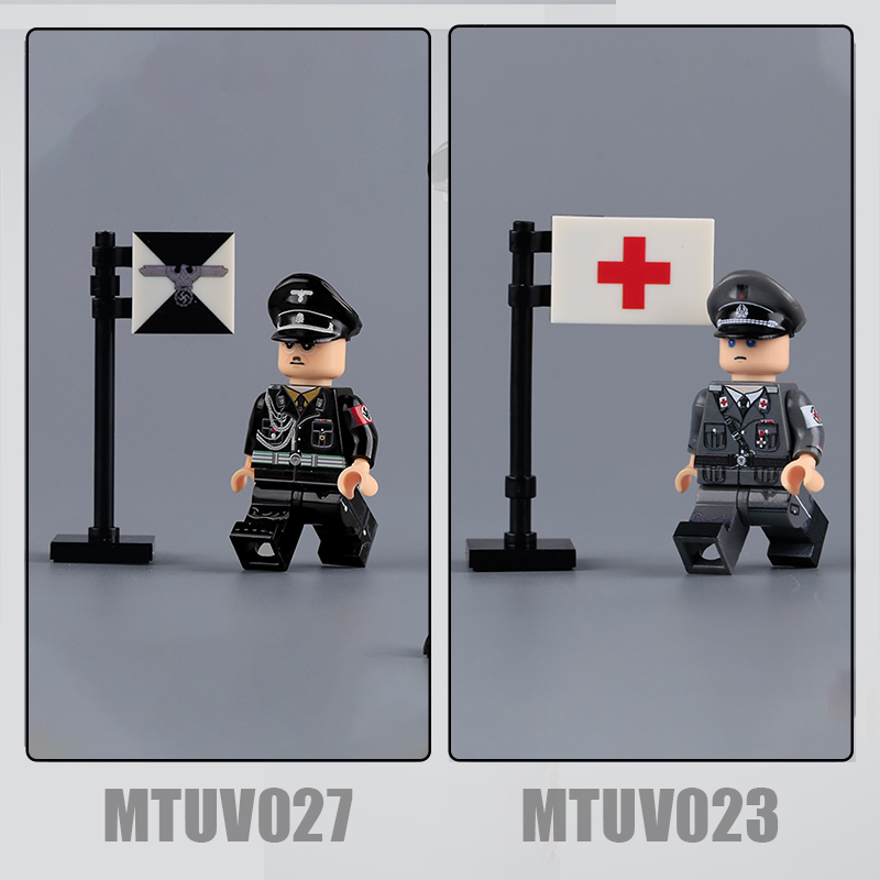 MTUV027 WW2 German Office Minifigs Building Blocks UV Printing High-Ranking Officer Army Heinrich Himmler Soldier Bricks Toys