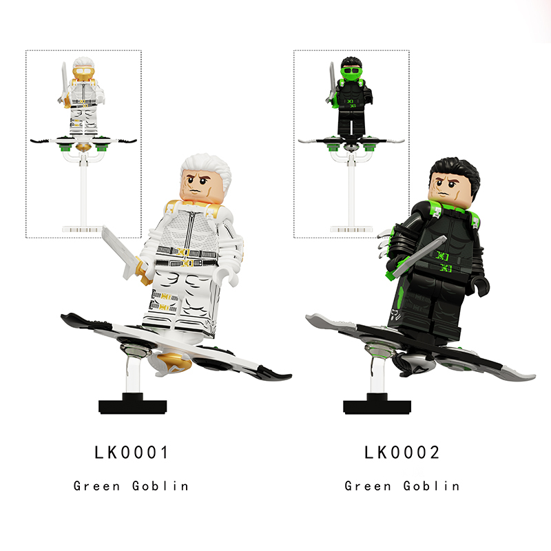 KF6159 Marvel DC Comics Superheroes Series Spiderman Builiding Blocks Black GreenGoblin Model Collection Children Gifts Toys