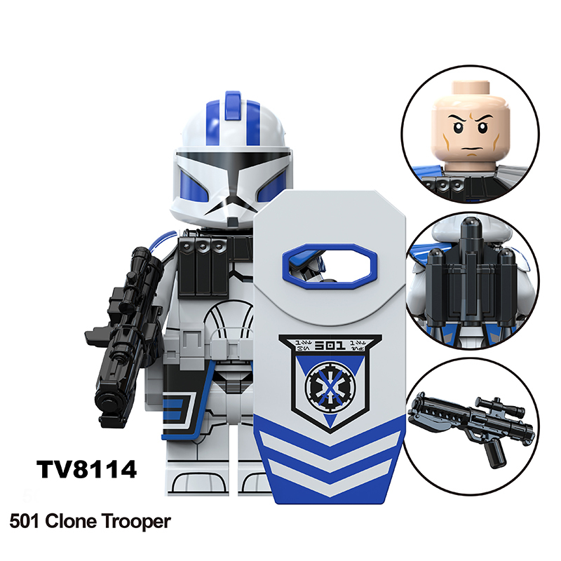 TV6108 Star Wars Series Minifigs Building Blocks Commander Fox Bomb Squad Clone Trooper Shadow Model Ameican Action Toys Gifts