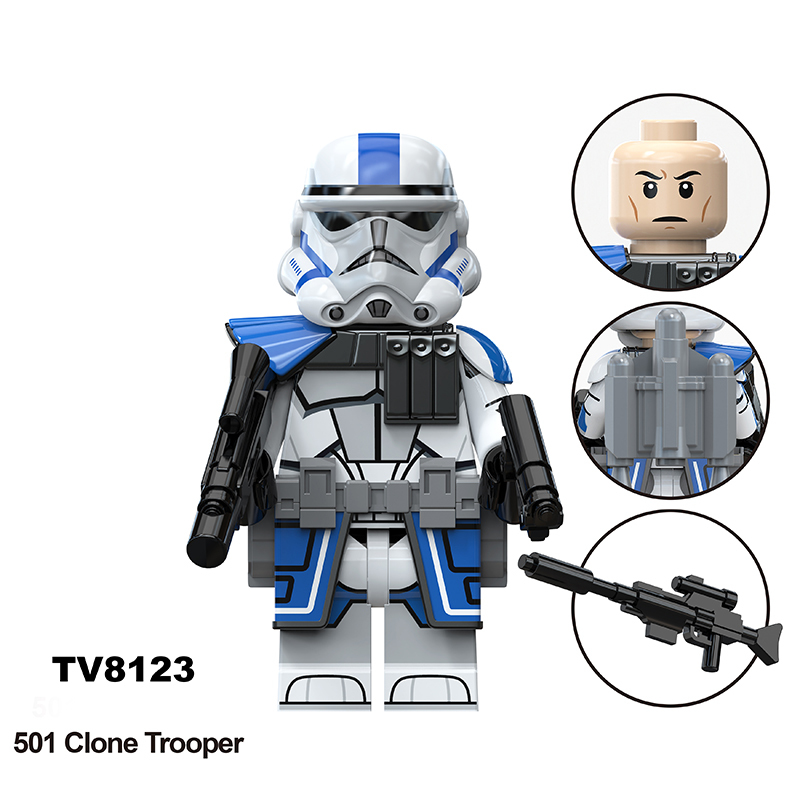 TV6114 Star Wars Series Minifigs Building Blocks 501 Clone Trooper  Anakin Skywalker Model Ameican Action Toys Gifts