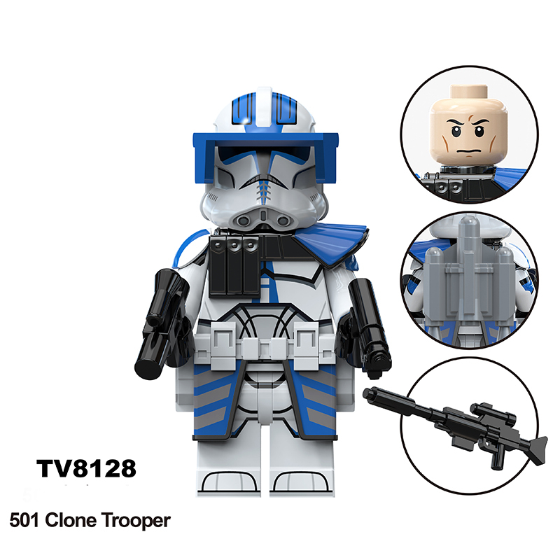 TV6114 Star Wars Series Minifigs Building Blocks 501 Clone Trooper  Anakin Skywalker Model Ameican Action Toys Gifts