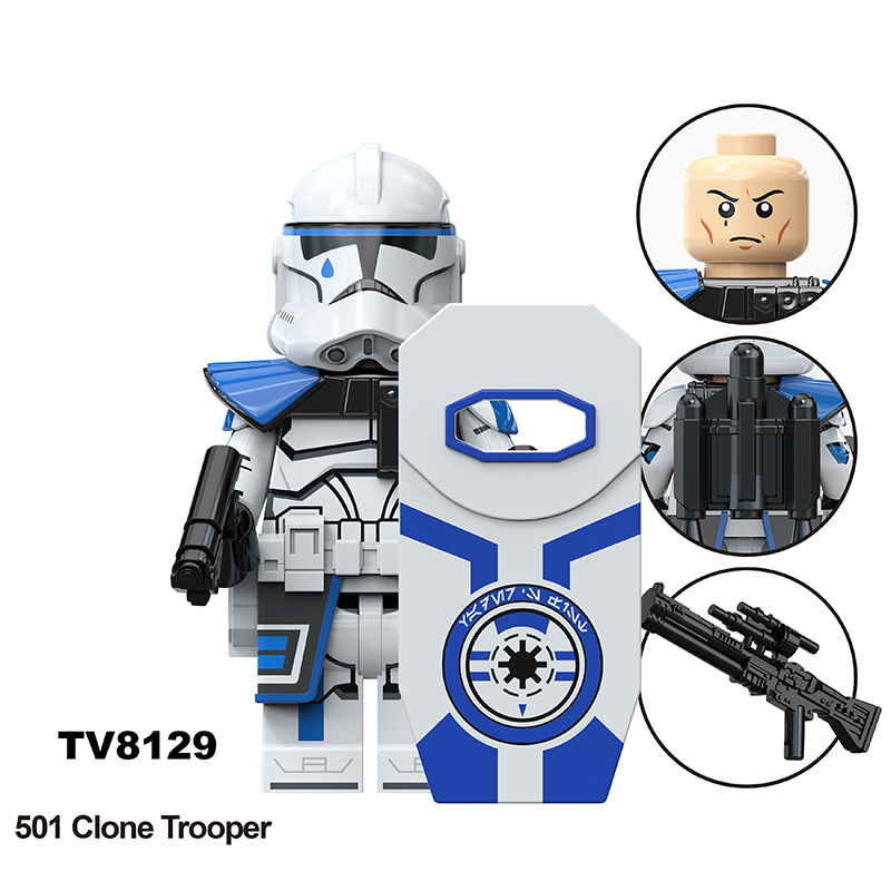 TV6114 Star Wars Series Minifigs Building Blocks 501 Clone Trooper  Anakin Skywalker Model Ameican Action Toys Gifts