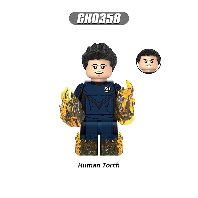 G0146 Marvel DC Fantastic Four Mister Fantastic Minifigs Action Figure Human Torch Building Blocks Annihilus Children Gifts Toys