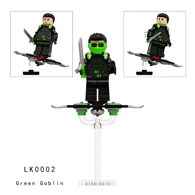 KF6159 Marvel DC Comics Superheroes Series Spiderman Builiding Blocks Black GreenGoblin Model Collection Children Gifts Toys