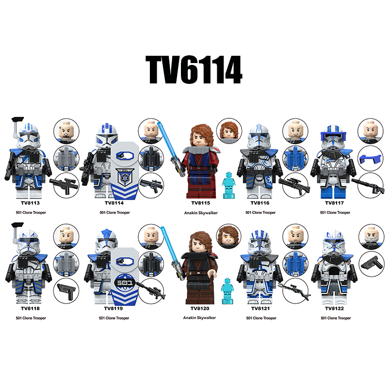 TV6108 Star Wars Series Minifigs Building Blocks Commander Fox Bomb Squad Clone Trooper Shadow Model Ameican Action Toys Gifts