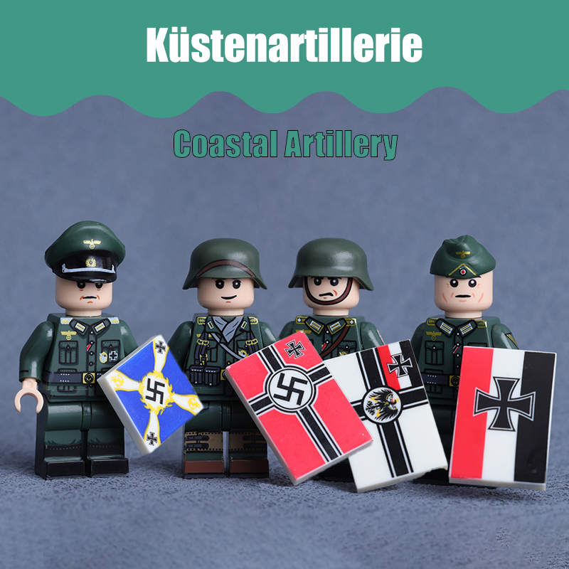 MT48-51 WW2 Military Soliders Action Figures German Offical Bootsmann Küstenartillerie Building Blocks Boatswain Coastal Artillery Gifts WW1