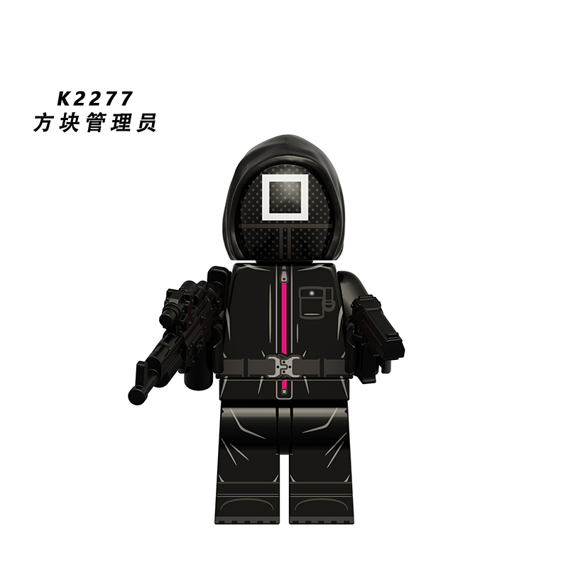 KDL808 Squid Game Action Figures Block Manager Minifigs Movies Action Figures Building Blocks Triangle Punisher KidsGifts Boys