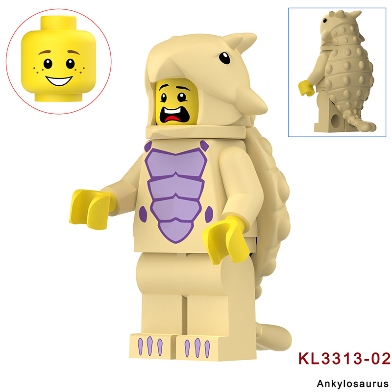 KL3310 KL3311 Cartoon Dinosaur Stegosaurus Action Figures White Little Triceratops Minifigs Building Blocks Toys Children Gifts KL3314KL3315
