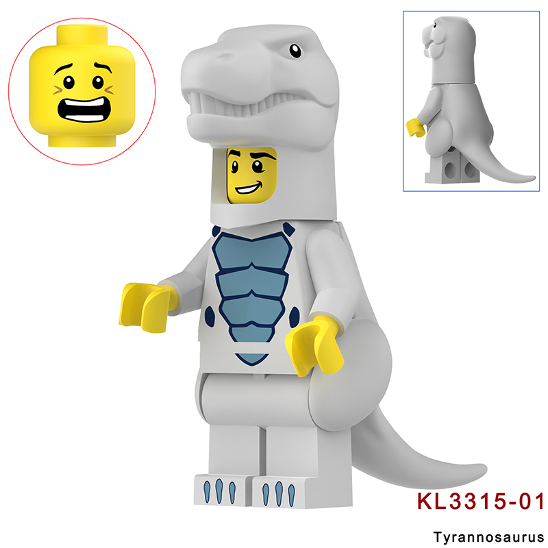 KL3310 KL3311 Cartoon Dinosaur Stegosaurus Action Figures White Little Triceratops Minifigs Building Blocks Toys Children Gifts KL3314KL3315