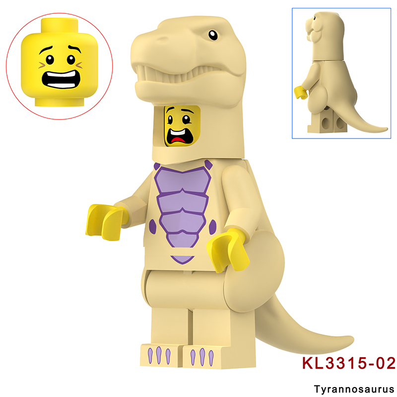 KL3310 KL3311 Cartoon Dinosaur Stegosaurus Action Figures White Little Triceratops Minifigs Building Blocks Toys Children Gifts KL3314KL3315