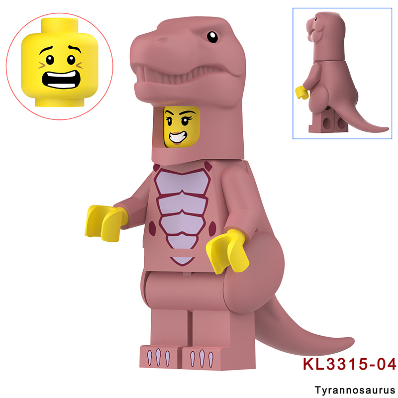 KL3310 KL3311 Cartoon Dinosaur Stegosaurus Action Figures White Little Triceratops Minifigs Building Blocks Toys Children Gifts KL3314KL3315