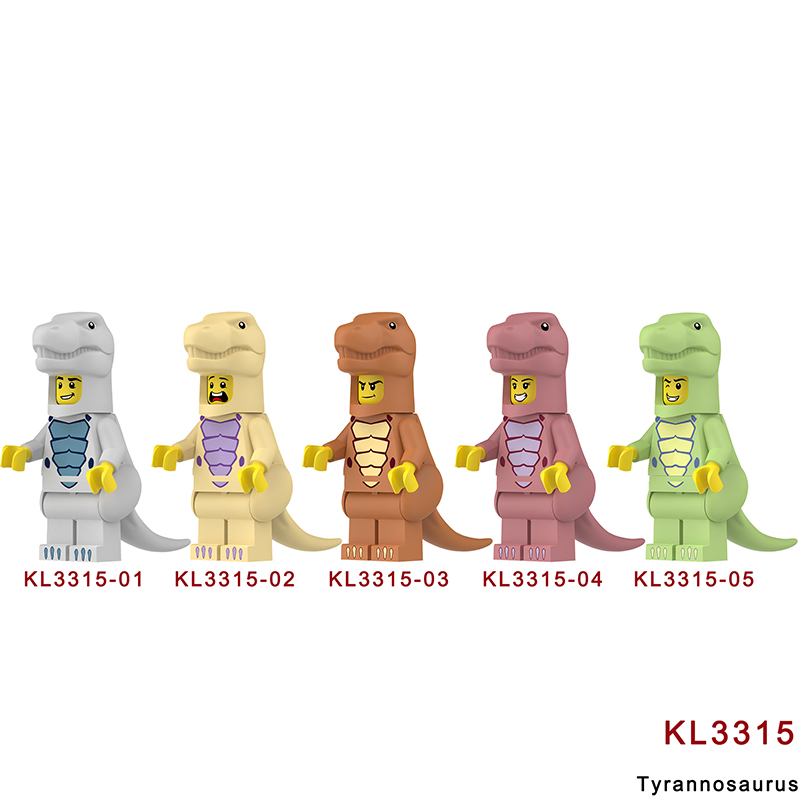 KL3310 KL3311 Cartoon Dinosaur Stegosaurus Action Figures White Little Triceratops Minifigs Building Blocks Toys Children Gifts KL3314KL3315