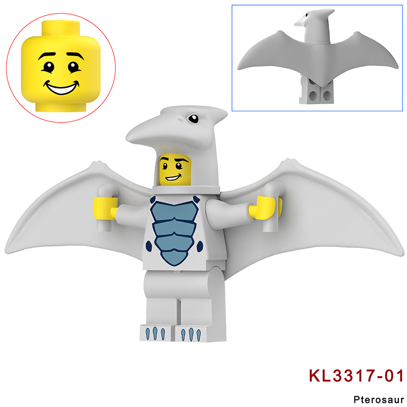 KL3312 Cartoon Dinosaur Series Triceratops Action Figures White Little Triceratops Minifigs Building Blocks Toys Children Gifts