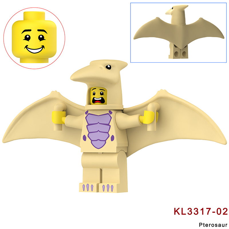 KL3312 Cartoon Dinosaur Series Triceratops Action Figures White Little Triceratops Minifigs Building Blocks Toys Children Gifts