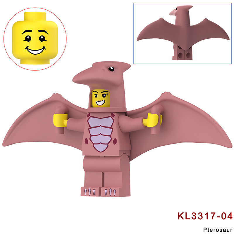 KL3312 Cartoon Dinosaur Series Triceratops Action Figures White Little Triceratops Minifigs Building Blocks Toys Children Gifts