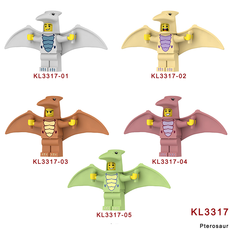 KL3312 Cartoon Dinosaur Series Triceratops Action Figures White Little Triceratops Minifigs Building Blocks Toys Children Gifts