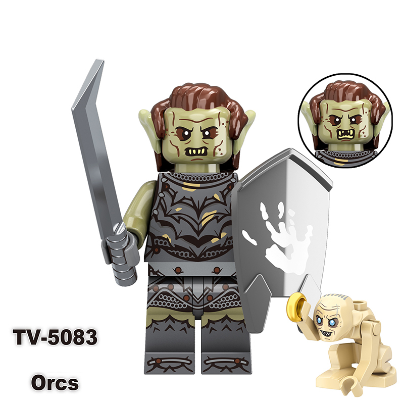 TV6410 The Lord of the Rings Gimli Isildur Minifigs Building Blocks Military Orcs Sam Weapons Bolg Minifigs Medieval Knight KidsToys