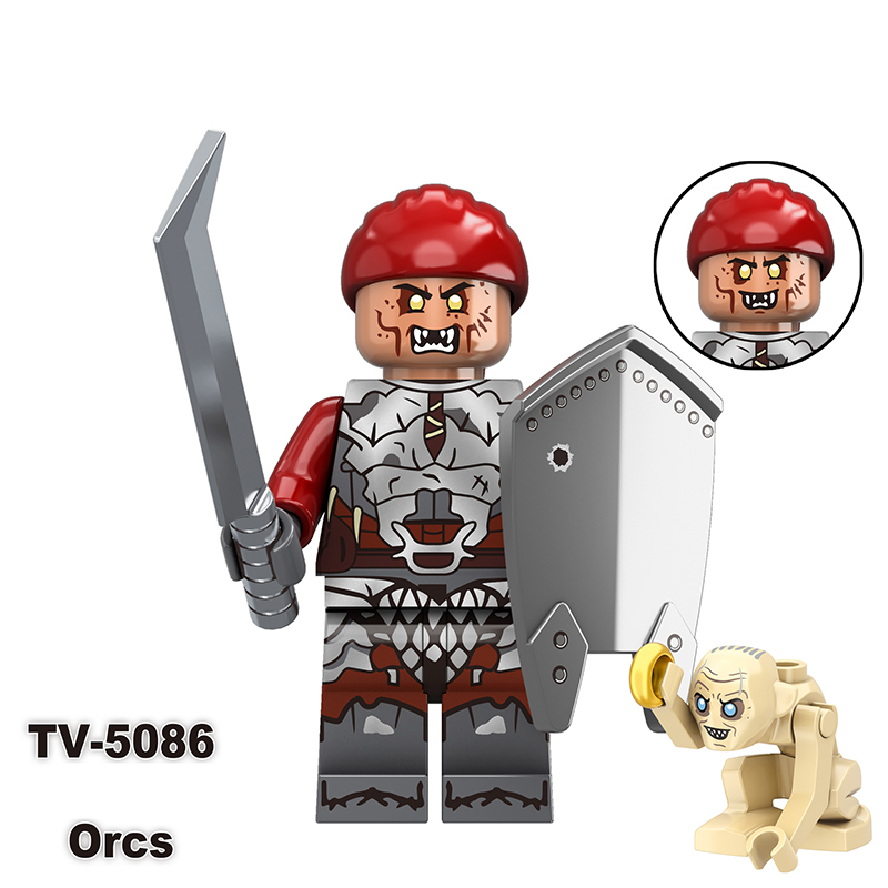 TV6410 The Lord of the Rings Gimli Isildur Minifigs Building Blocks Military Orcs Sam Weapons Bolg Minifigs Medieval Knight KidsToys