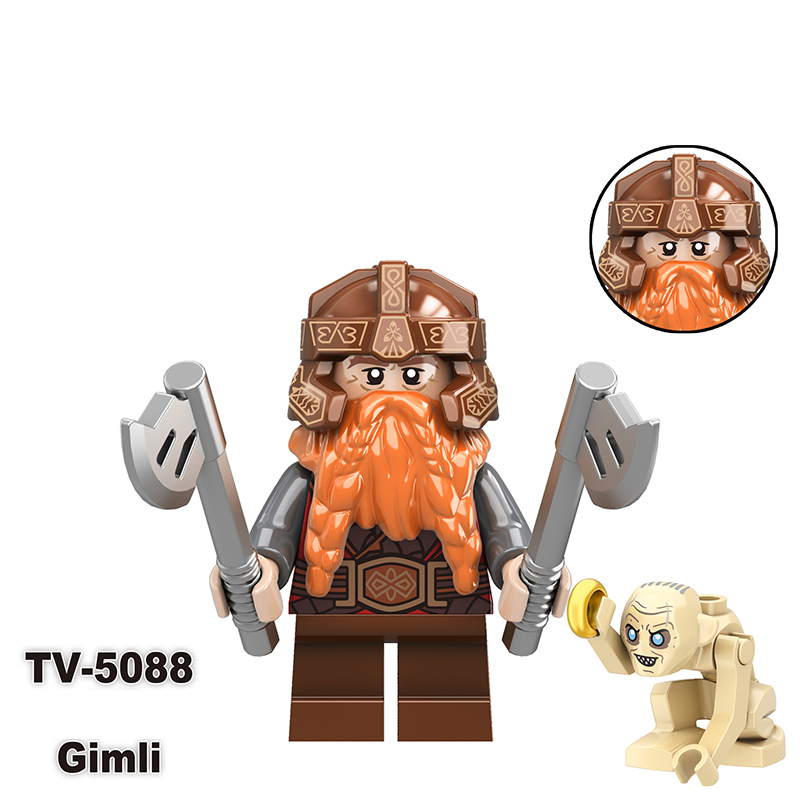 TV6410 The Lord of the Rings Gimli Isildur Minifigs Building Blocks Military Orcs Sam Weapons Bolg Minifigs Medieval Knight KidsToys