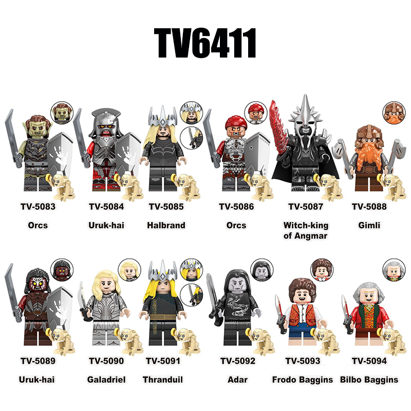 TV6410 The Lord of the Rings Gimli Isildur Minifigs Building Blocks Military Orcs Sam Weapons Bolg Minifigs Medieval Knight KidsToys