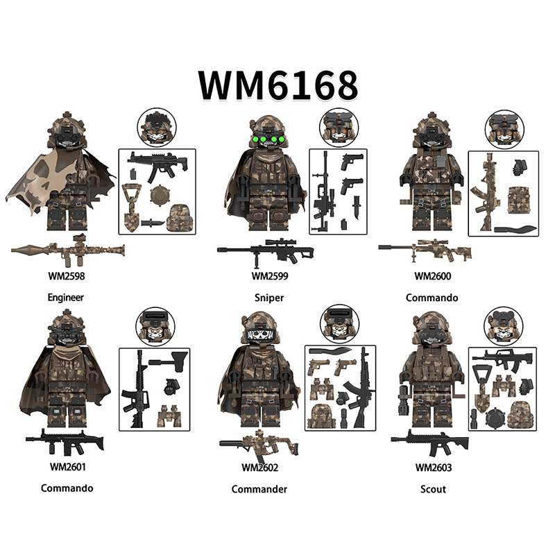 WM6147 Military Series Special Forces Action Figures KSK Snow Leopard Commando Building Blocks Weapon Children Gifts Toys Boy
